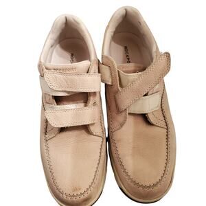 Rockport Men's Size 13M Cream Beige Leather Walking Shoes NO LACES
